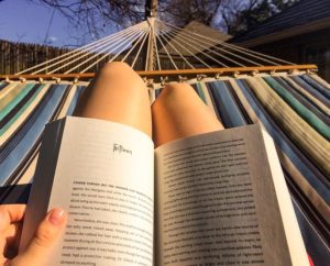 Girl Reading in a hammock