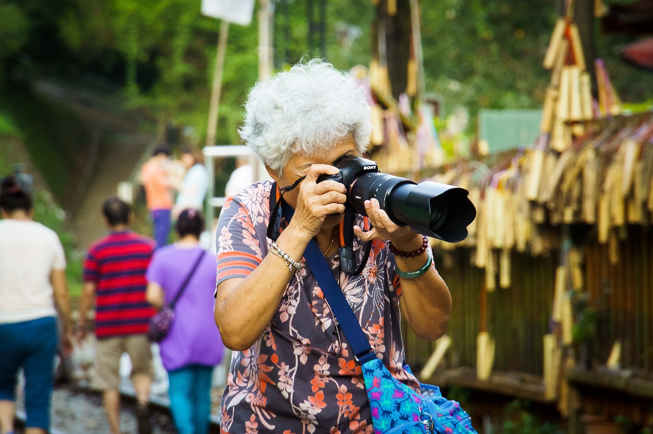 older lady with camera