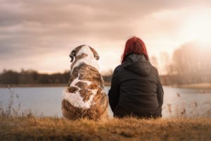 girl and dog