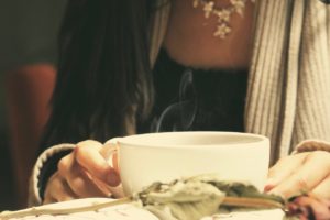 Woman drinking coffee