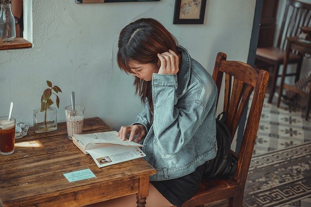 girl reading a book