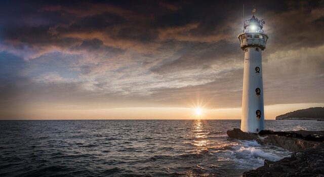 Lighthouse and sunset